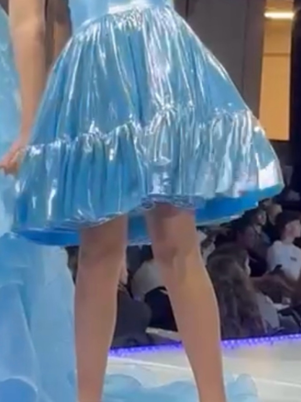 Jovani Shiny Light Blue Iridescent Party Dress - Picture 2 of 5